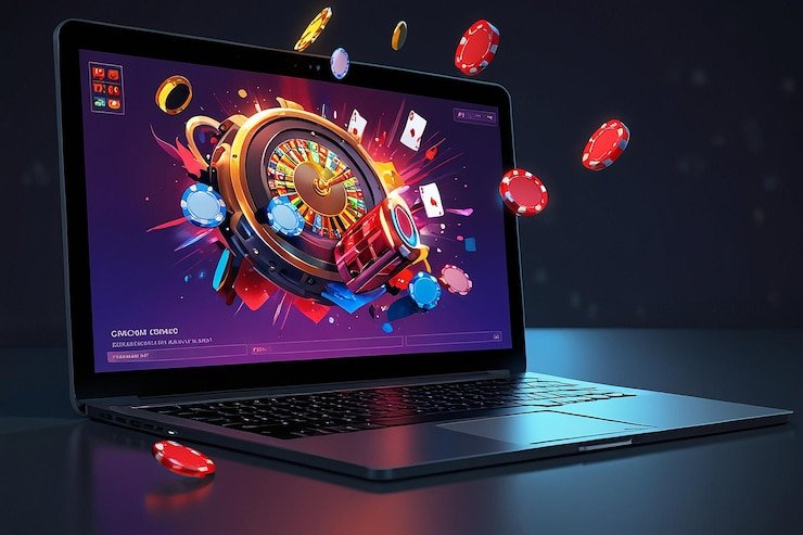 Ilustrasi tangan membaca ketentuan penggunaan di layar perangkat digital
